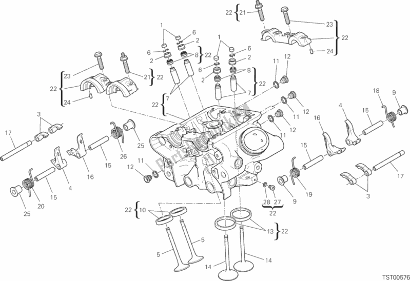 Toutes les pièces pour le Tête Verticale du Ducati Diavel Xdiavel Sport Pack Brasil 1260 2019